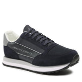 Armani Exchange Men’s Suede Sneakers  Navy/Silver